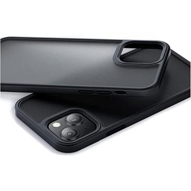 Imagem de KKFAUS Capa para iPhone 13 Pro Capa de telefone de silicone anti-colisão Capa protetora antiamarelamento fosco translúcido capa protetora ultrafina anti-queda (cor: preto, tamanho: para iphone13)