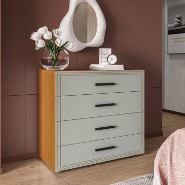 Imagem de Cômoda Valência 4 Gavetas Freijó Verde Politorno Móveis