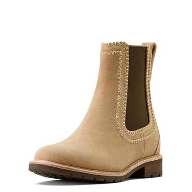 Imagem de ARIAT Bota feminina Wexford Whipstitch Chelsea Western, Camurça de camelo, 10.5 X-Narrow