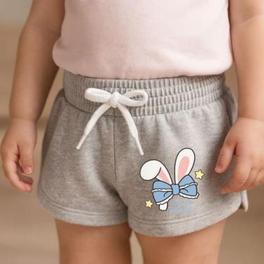 Imagem de Short Moletinho Infantil Estampado Feminino Clever Rabbit Fofinho Vers