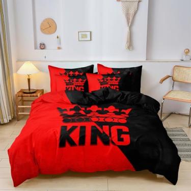 Imagem de ZIRANSHU Conjunto de cama para casal – Queen Size, Crown Queen e King Conjunto de capa de edredom respirável para amantes (1 capa de edredom + 2 fronhas)