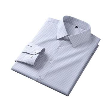 Imagem de Camisas Masculinas Slim Fit De Manga Longa Em Modal, Respiráveis, Anti