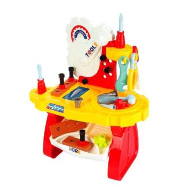 Imagem de Brinquedo Mesa de Ferramenta 33 Peças Infantil - Fenix, Vermelho
