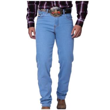Imagem de Calça Masculina Country Rodeio Cowboy Jeans Reta Elastano Delave-7001 