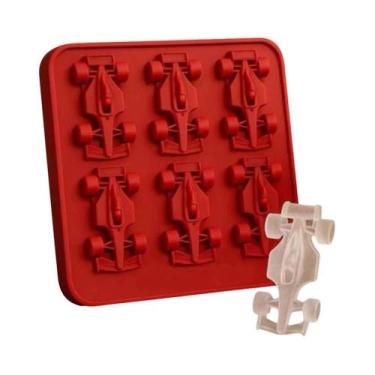 Imagem de Molde De Silicone Para Cubos De Gelo Em Forma De Carro De Corrida Com 