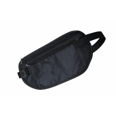 Imagem de Pochete Doleira Antifurto Discreta, Resistente à Água, com 2 Compartimentos, Alça Ajustável, Preta, para Viagens e Uso Diário