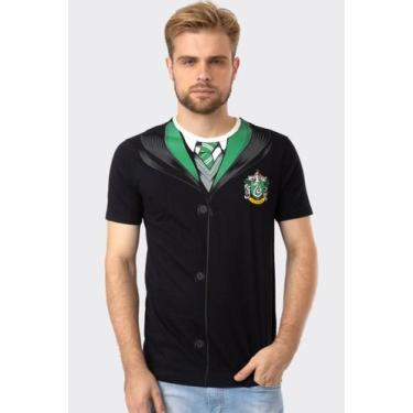 Imagem de Camiseta Harry Potter Capa Sonserina - Piticas, 12, Preto, Unissex