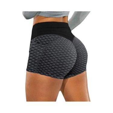 Imagem de Shorts De Fitness De Cintura Alta Sem Costura Para Levantar O Bumbum, 