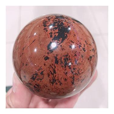 Imagem de Cristais naturais quartzo obsidiana vermelha esfera de cristal pedras quarto casa aquário decoração acessórios bonitos (tamanho: cerca de 6 cm)