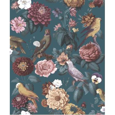 Imagem de Papel de Parede Botany House Floral Azul 15547