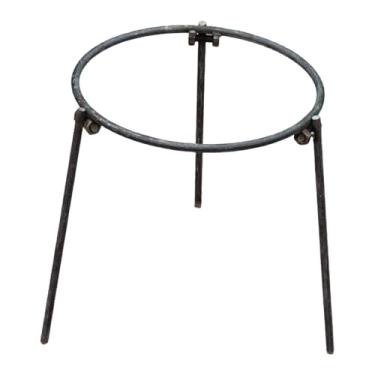 Imagem de UGPLM Tripé para fogueira, suporte para panelas, churrasqueira dobrável para camping, ideal para cozinhar em fogo aberto em mochilões e churrascos, Anel único de 27 Cm