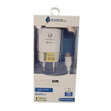 Imagem de Carregador Celular Cabo Tipo C  4A V9 Turbo Power - Exocell