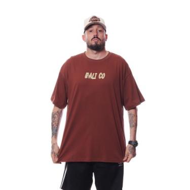 Imagem de Camiseta Plus Size Bali Company Correria Constante, Marrom, G1