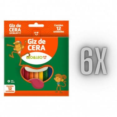 Imagem de 6 Pacotes Giz de cera Pequeno 12 Cores Leo Leo - leonora