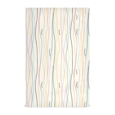 Imagem de Wassud Toalhas de prato de cozinha coloridas onduladas 1 pacote de panos de prato macios com laço para pendurar toalha de mão de secagem rápida super absorvente toalhas de chá de mesa decorativas 71 x