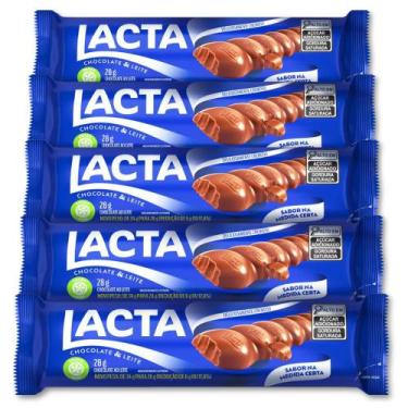 Imagem de Chocolate ao Leite Lacta Kit 5 Barrinhas 28g