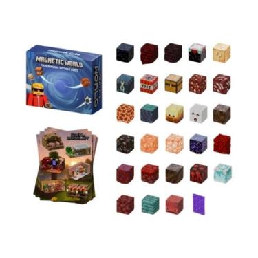 Imagem de Conjunto De Blocos Magnéticos De Construção Com Caixa De Armazenamento