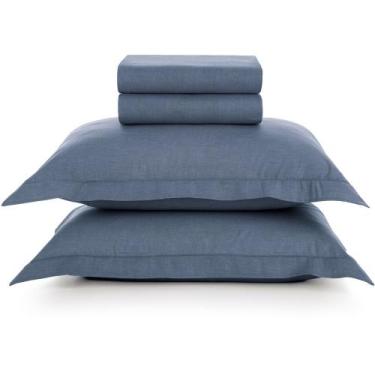 Imagem de Jogo de Cama Karsten Tesso Confection 4 Peças Queen Marinho