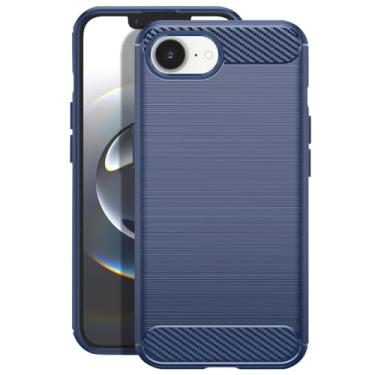 Imagem de Capa Capinha Fibra De Carbono Para iPhone 16e Case Anti Impacto Fosca (Azul, iPhone 16e, Somente Capa)