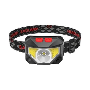 Imagem de Lanterna De Cabeça LED Recarregável Com 8 Modos De Iluminação, LEDs CO
