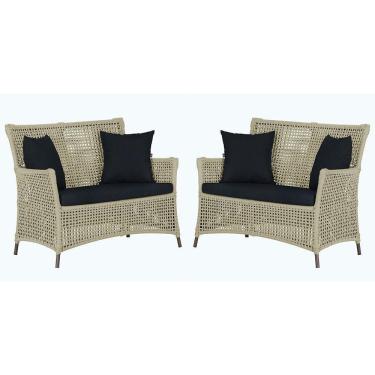 Imagem de 2 Sofás área Externa Igapó Alumínio Marrom Corda Náutica E12 Rami