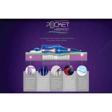 Imagem de Colchão Solteiro Molas Ensacadas Pocket Silver Star Air Híbrido Euro Pillow (78x188x32) - Castor