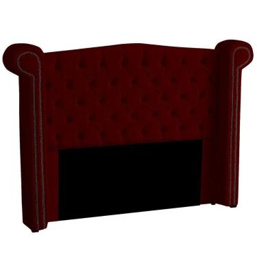 Imagem de Cabeceira Casal Queen Size Estofada Para Cama Box Ayla Veludo Cor Marsala