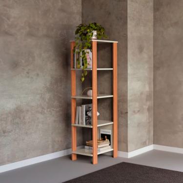 Imagem de Estante 5 Prateleiras MDF 33x44x135 cm F28 Off White Freijó Dalla Costa