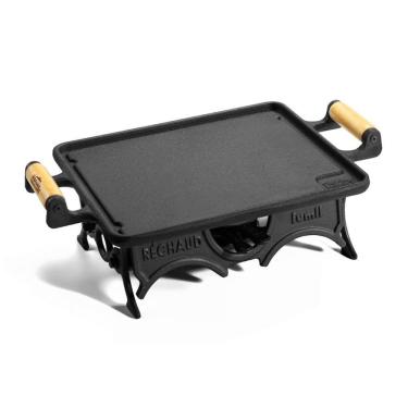 Imagem de Réchaud Mil Chapa Lisa Alça Madeira Panela Mineira 30x25cm