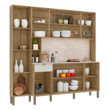 Imagem de Armário De Cozinha Compacta Pulse Freijó/soft 8 Portas E 1 Gaveta - Kits Paraná