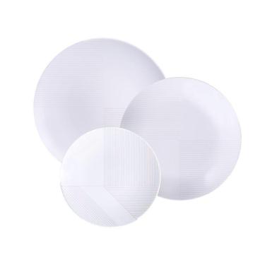Imagem de Jogo De Pratos Tramontina Grid Em Porcelana Decorada 12 Peças