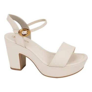 Imagem de Sandália Salto Bebecê Aveia Feminina - Bebece, Aveia, 36