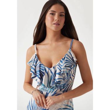 Imagem de Macacão Decote Babados Eco Azul-Feminino