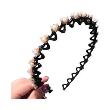 Imagem de Faixas De Cabelo Femininas Antiderrapantes Com Strass E Pérolas Em For