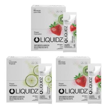 Imagem de LIQUIDZ - Eletrólitos Zero Açúcares - Morango | Limonada- Kit 3 Caixas - 42 sachês-Unissex