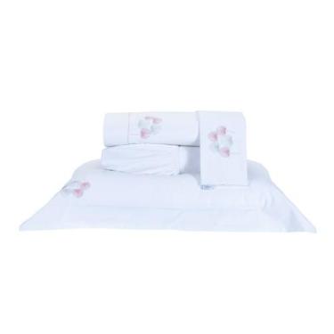 Imagem de Jogo De Lençol Casal Natureza 4Pçs Bordado 200 Fios 100% Algodão Vária