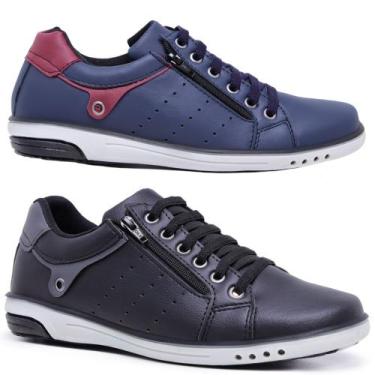 Imagem de Kit 2 Pares Sapatênis Masculino Fechamento Elastico e Ziper - Star Fox