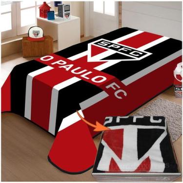 Imagem de Cobertor São Paulo FC Oficial Jolitex Raschel Solteiro 2,2x1.5m, São P