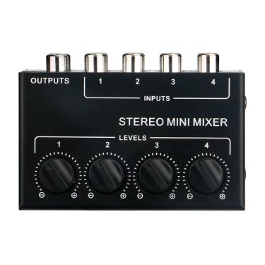 Imagem de Mini mixer de áudio passivo estéreo compacto de 4 canais