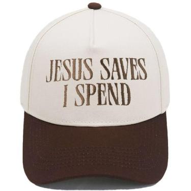 Imagem de Boné de beisebol de algodão Trucker com bordado Jesus Saves - Yiweisai