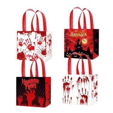 Imagem de Sacola de presente Halloween Horror Time não tecida 20,3 x 20,3 x 15,2