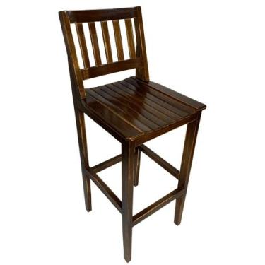 Imagem de Banquetas de Madeira Maciça 100cm com Encosto - Alpe & Aritana, Marrom