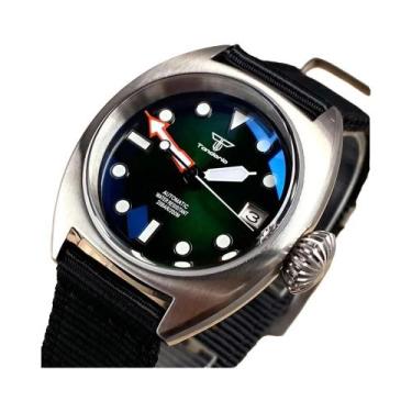 Imagem de Relógio Mecânico Masculino Militar De Mergulho 36mm NH35 Com Safira Ab