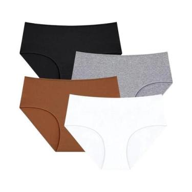Imagem de Calcinhas De Algodão plus Size Para Mulheres, Conjunto De 4 Peças, Cor