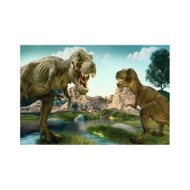 Imagem de Painel de Tecido Sublimado Dinossauros T-Rex juntos - Fabrika de Festa