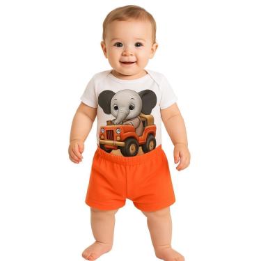 Imagem de Conjunto Bebê Menino Body e Shorts Com Aplicação Kyly-Masculino