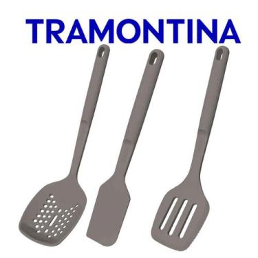 Imagem de Jogo De Utensílios Tramontina Softta Em Silicone 3 Peças  Escumadeira 