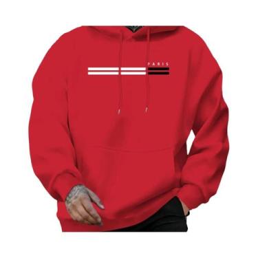 Imagem de Moletom Masculino De Caimento Solto Para Outono/Inverno Com Capuz, Est