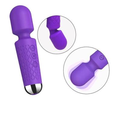 Imagem de Massageador Elétrico Portátil Varinha  28 Modos de Vibração e 8 Intens