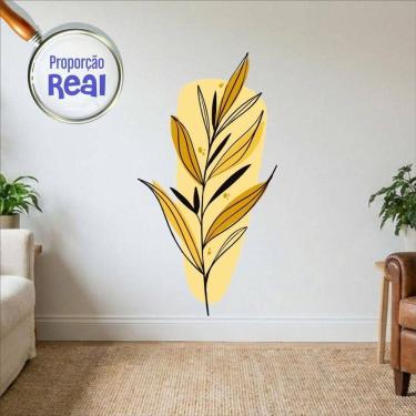 Imagem de Adesivo Floral Boho Amarelo Estilo Nórdico 63x120 Minimalista Mod.03